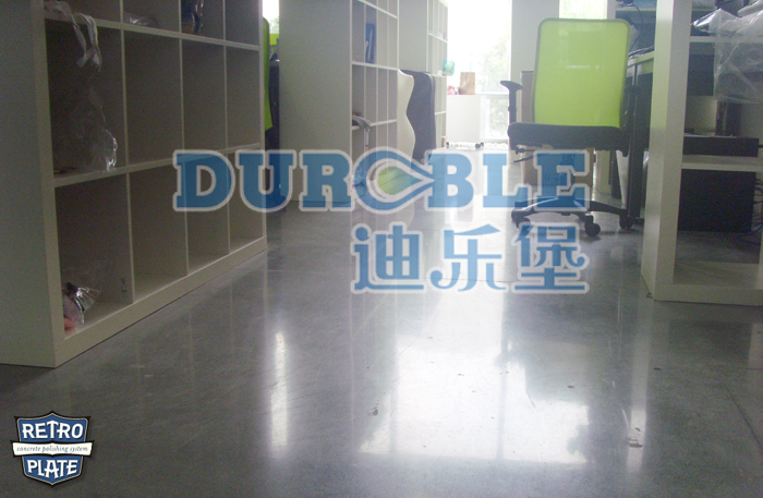 力石伯乐致密钢化抛光施工--办公场所地坪